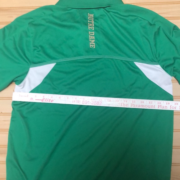 Adidas Climalite Green Gold Fighting Irish Notre Dame Sports Jersey  Polo Shirt - Picture 9 of 11